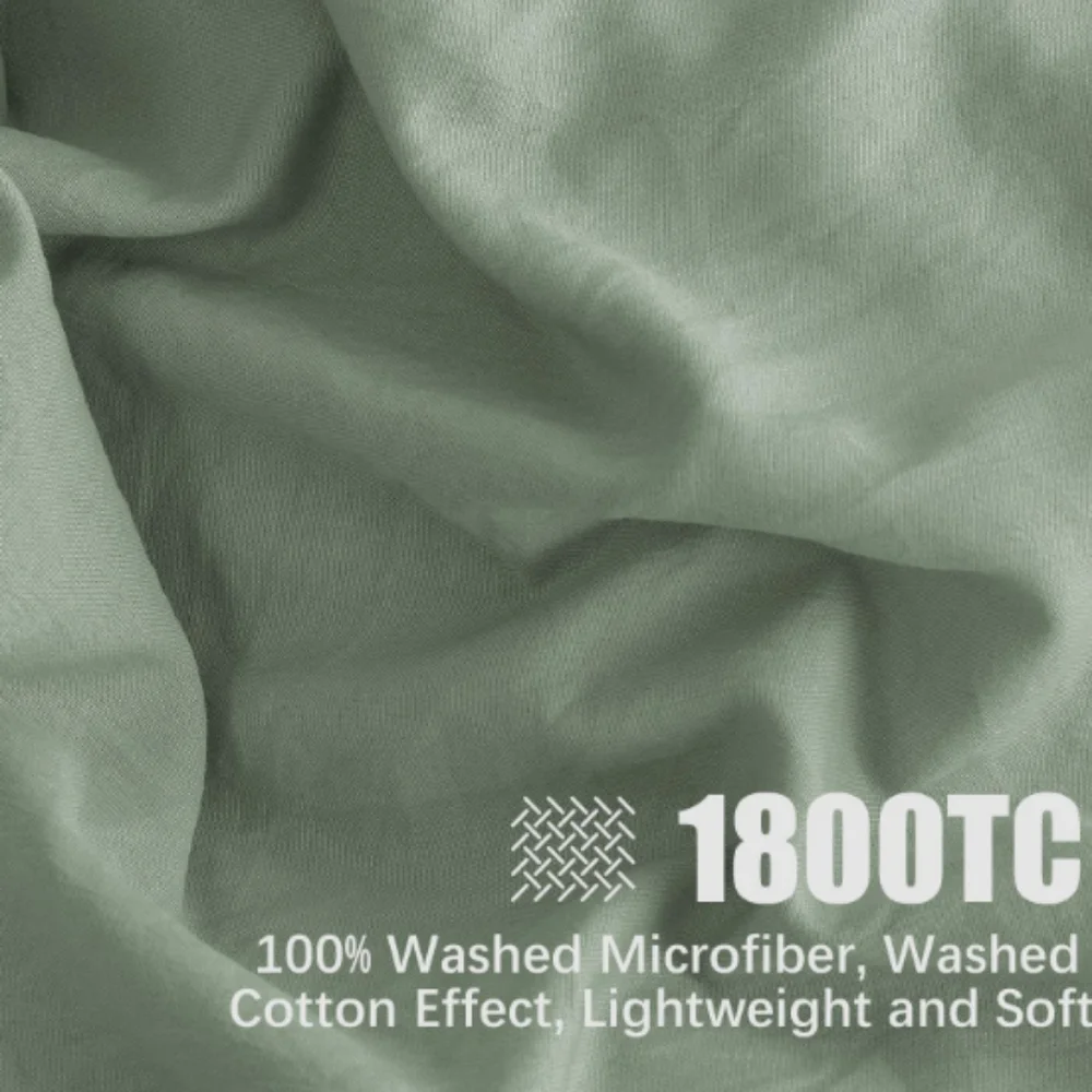 🆕⭐ Softest ever Boho sage green bowtie duvet cover set
